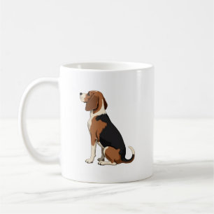 Taza De Café Ilustración de vista trasera de perro Beagle vinta