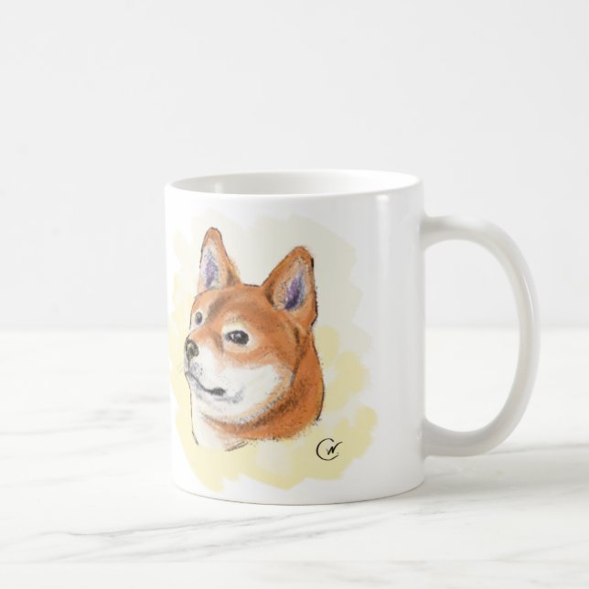 Taza De Café Ilustracion del amor el | de Shiba Inu (Derecha)