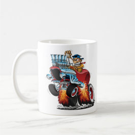 Taza De Café Ilustracion del coche de carreras de alta velocida