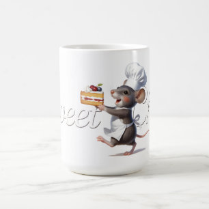 Taza De Café Ilustración del logotipo del ratón "Sweet Chef"
