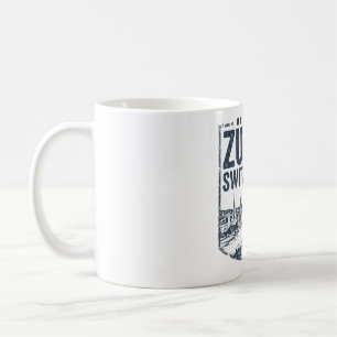 Taza De Café Ilustración del paisaje urbano de Zurich, Suiza