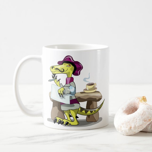 Taza De Café Ilustracion Del Pensamiento De Un Poeta Personaliz (Con donut)