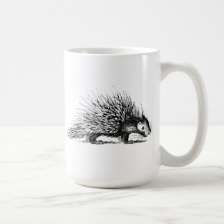 Taza De Café Ilustracion del puerco espín del vintage - puercos