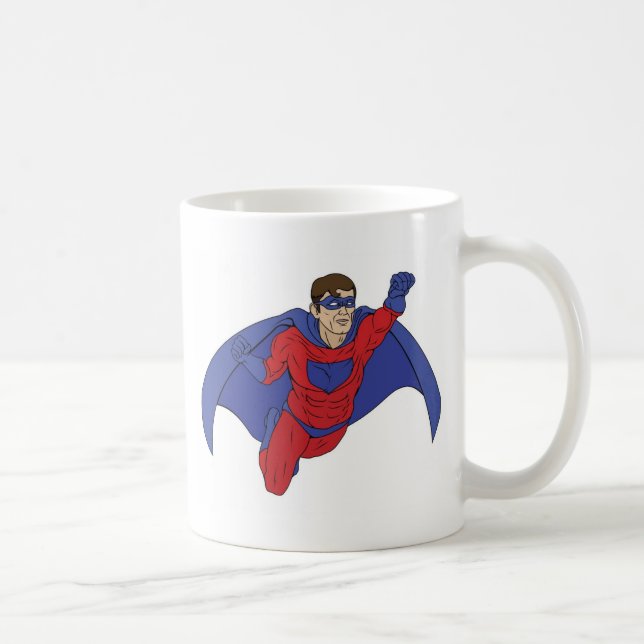 Taza De Café Ilustracion del super héroe (Derecha)