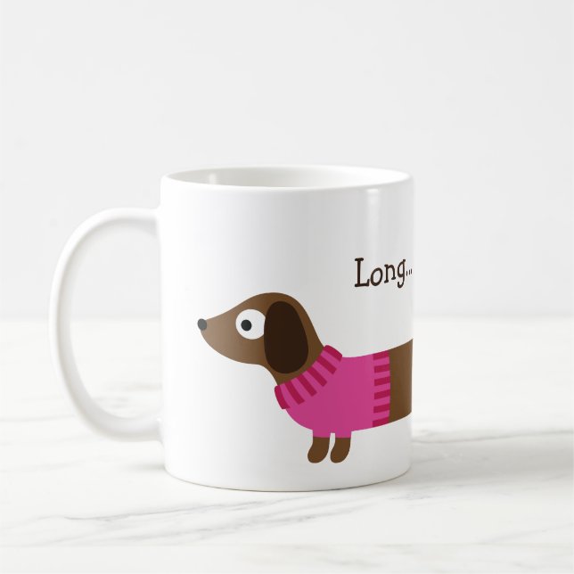 Taza De Café Ilustracion diachshund largo (Izquierda)