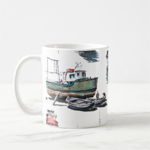Taza De Café Ilustracion dibujado a mano. Manto transparente de