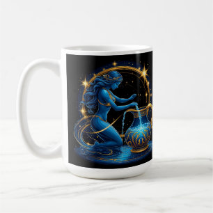 Taza De Café Ilustración digital hermosa del signo de Acuario