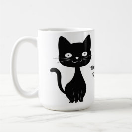 Taza De Café Ilustración divertida de gato de dibujos animados 