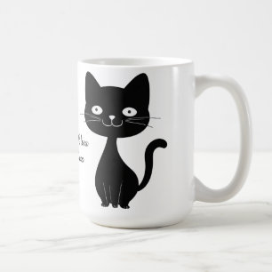 Taza De Café Ilustración divertida de gato de dibujos animados 