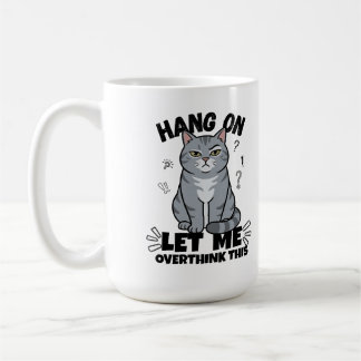 Taza De Café Ilustración Divertida de Gato Gris Juzgador