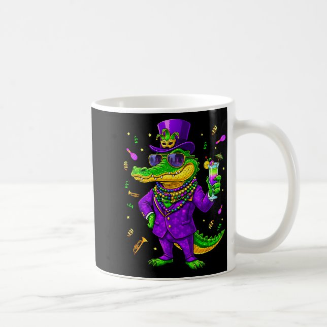 Taza De Café Ilustración divertida de Mardigator de cocodrilo d (Derecha)