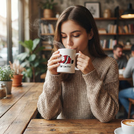 Taza De Café Ilustración divertida de Santa navideño en caricat