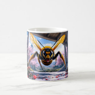 Taza De Café Ilustración dramática de avispa volando