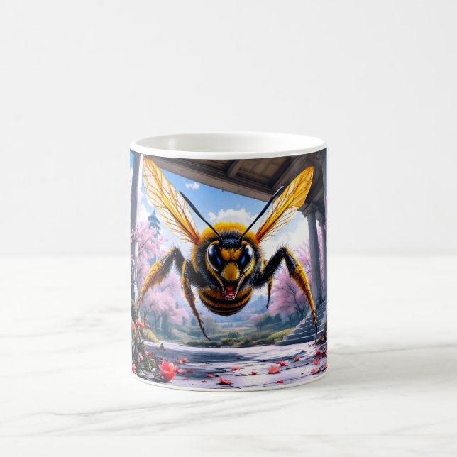 Taza De Café Ilustración dramática de avispa volando (Centro)