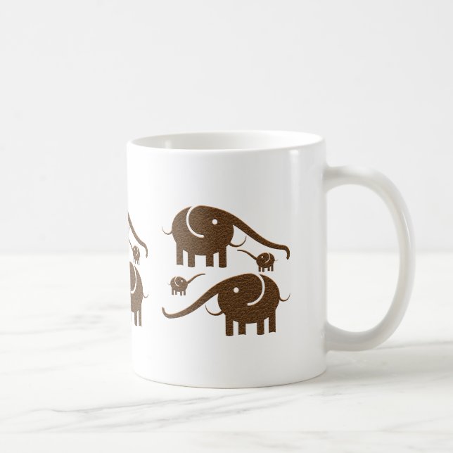 Taza De Café Ilustracion elefante marrón (Derecha)