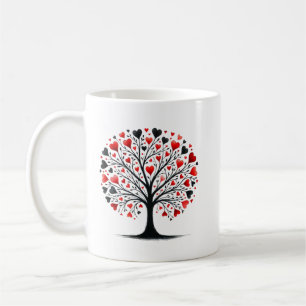 Taza De Café Ilustración en acuarela del árbol del corazón romá