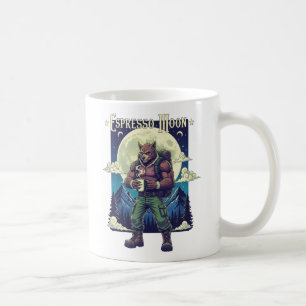 Taza De Café Ilustracion Espresso Moon Werewolf Coffee Camping