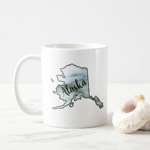 Taza De Café Ilustracion Estatal de Alaska