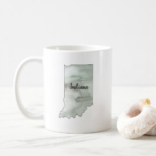 Taza De Café Ilustracion Estatal de Indiana