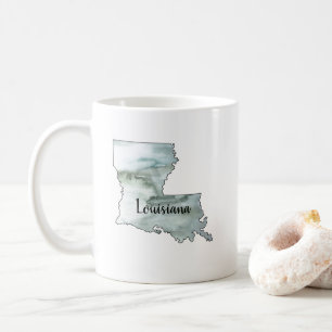 Taza De Café Ilustracion Estatal de Louisiana