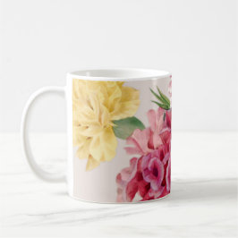 Taza De Café Ilustración floral de clavel vintage