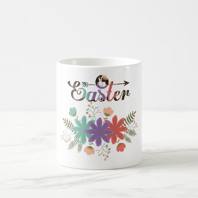 Taza De Café Ilustracion Floral de Pascua (Centro)