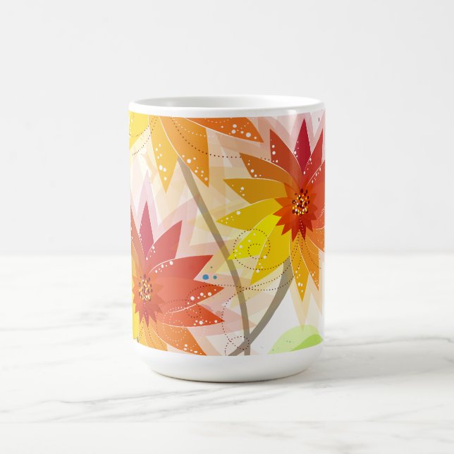 Taza De Café Ilustracion floral moderno (Centro)