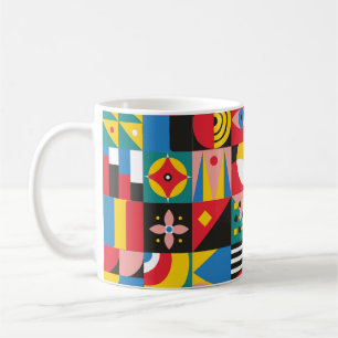 Taza De Café Ilustracion geométrico Neo. Formas geométricas y p