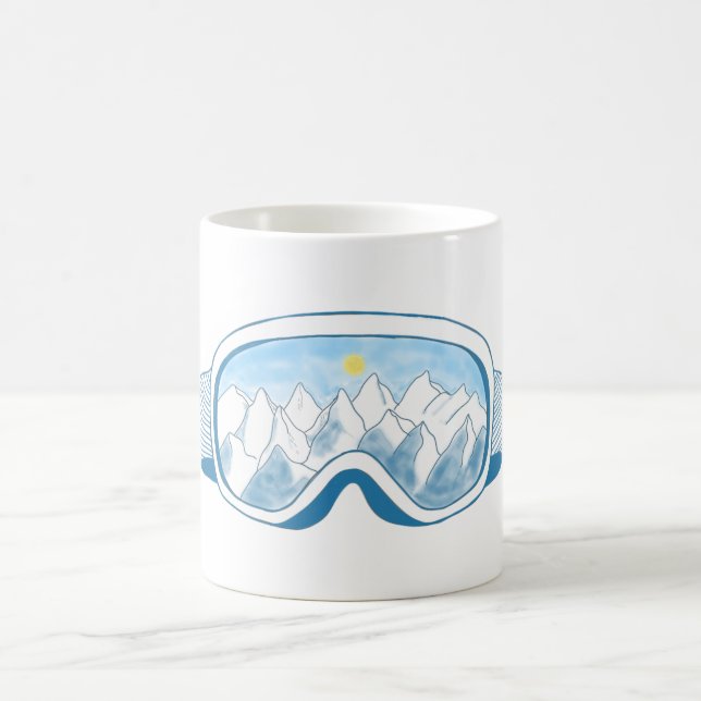 Taza De Café Ilustracion Goggles de Ski Mountain (Centro)