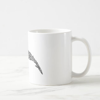 Taza De Café Ilustracion gráfico tribal de la ballena pequeña