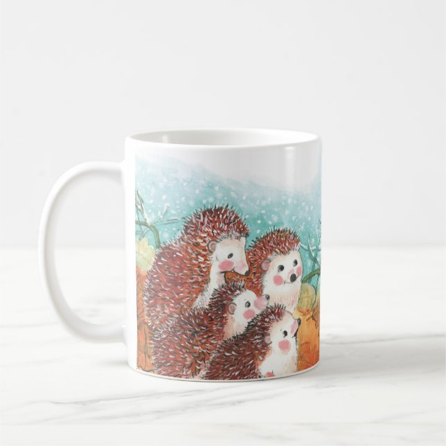 Taza De Café Ilustracion Hedgehogs (Izquierda)