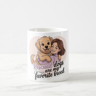 Taza De Café Ilustración Kawaii de una niña linda abrazando a u