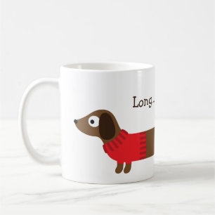Taza De Café Ilustracion largo lindo del Dachshund