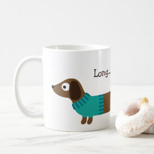 Taza De Café Ilustracion largo lindo del Dachshund