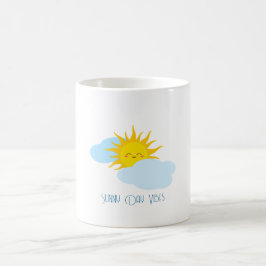Taza De Café Ilustracion lindo de sonrisa solar con tazón de te
