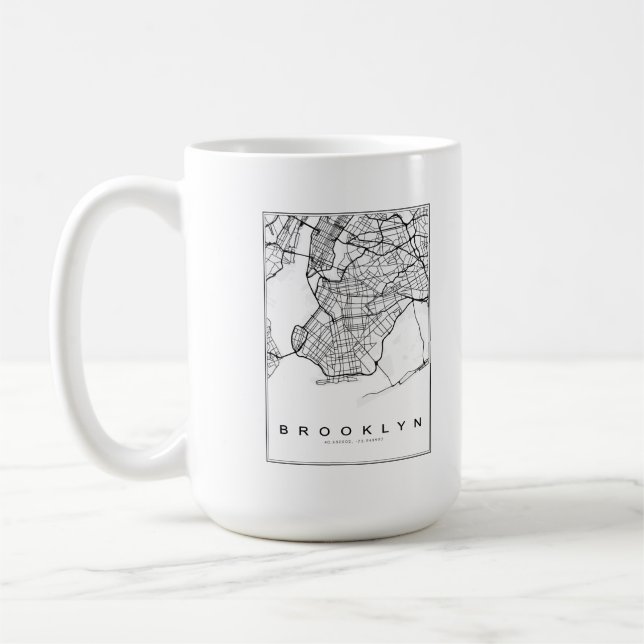 Taza De Café Ilustracion Mapa de Brooklyn (Izquierda)