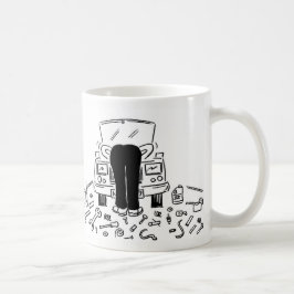 Taza De Café Ilustracion mecánico de coches en un