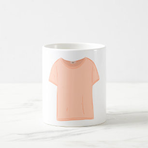 Taza De Café Ilustración minimalista de camiseta de melocotón