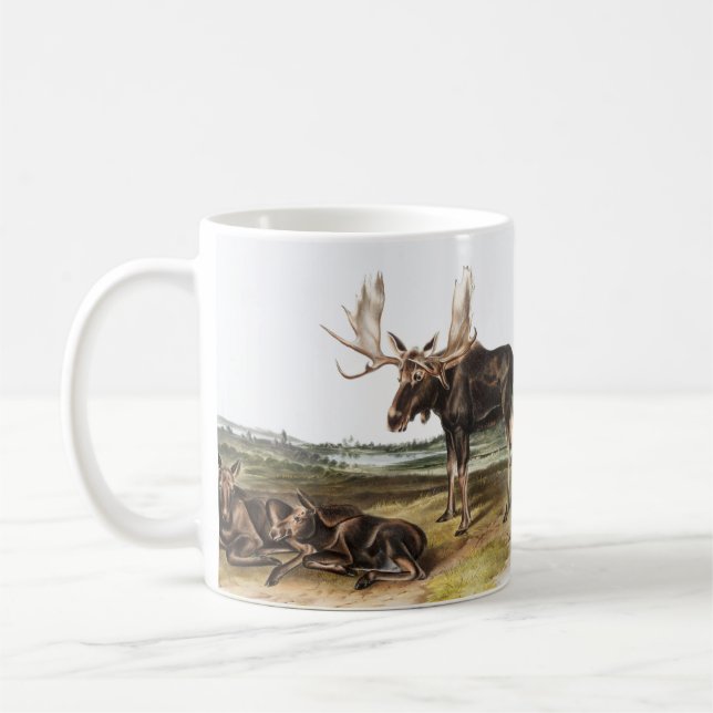 Taza De Café Ilustracion Moose Deer (Servus alces) (Izquierda)