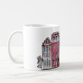 Taza De Café Ilustracion Mug de Edificios de Amsterdam