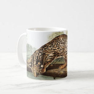 Taza De Café Ilustracion Ocelot, Leopard Cat (Felis pardalis)