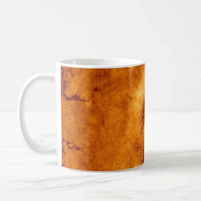 Taza De Café Ilustracion Ochre Tie Dye. Textura abstracta. Suci (Izquierda)