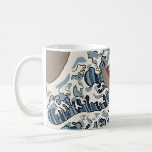 Taza De Café Ilustracion ondulado japonés tradicional C