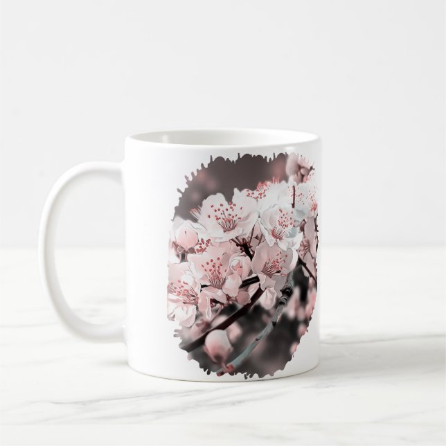 Taza De Café Ilustracion ornamental rosado (Izquierda)