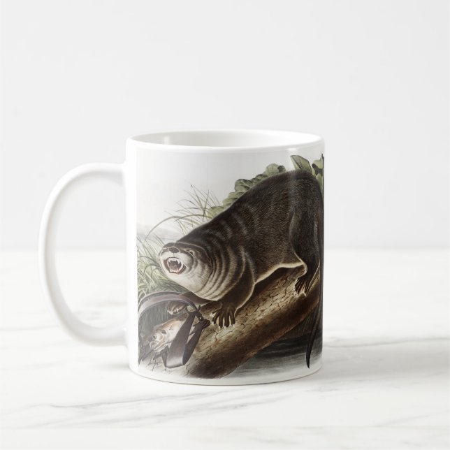 Taza De Café Ilustracion Otter (Lutra Canadensis) de Canadá (Izquierda)