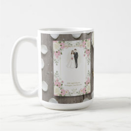 Taza De Café Ilustración personalizada de novia y novio