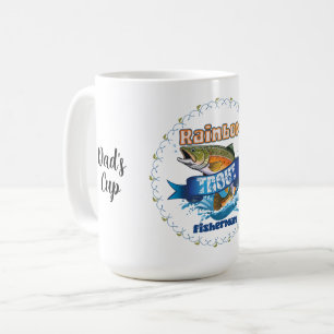 Taza De Café Ilustración Personalizada de Pesca de Trucha Arcoí