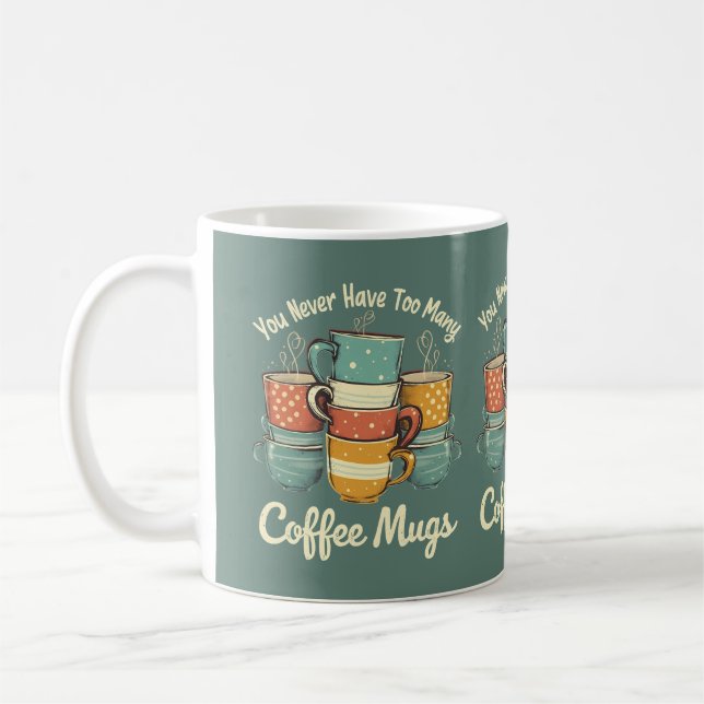 Taza De Café Ilustracion Retro Coffee Mug Stack (Izquierda)