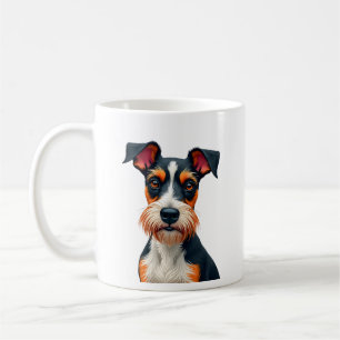 Taza De Café Ilustración Retro de Perro Colorido Vintage T