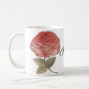 Taza De Café Ilustracion rosa rosa rosa rosado vintage